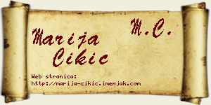 Marija Čikić vizit kartica